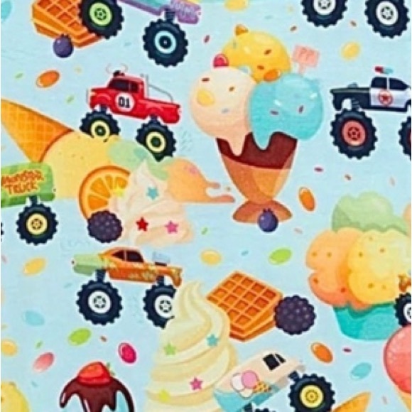 Posh Peanut Monster Truck & Ice Cream Baby Romper Unisex 3-6 Months - Picture 3 of 9